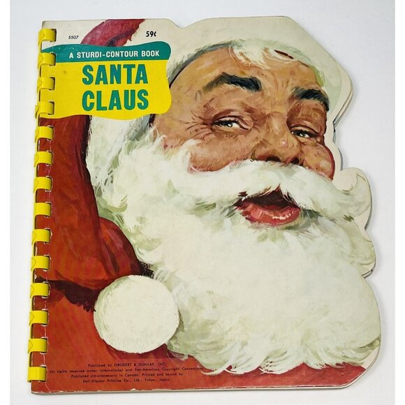 VTG Santa Claus A Sturdi-Contour Board Book Grosset & Dunlap Christmas 5507 EUC - Picture 1 of 3